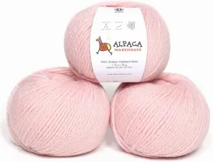 100% Highland Wool Yarn - Sourced Directly from Peru - Heavenly Soft and Perfect for Knitting and Crocheting (Worsted, Baby Pink)