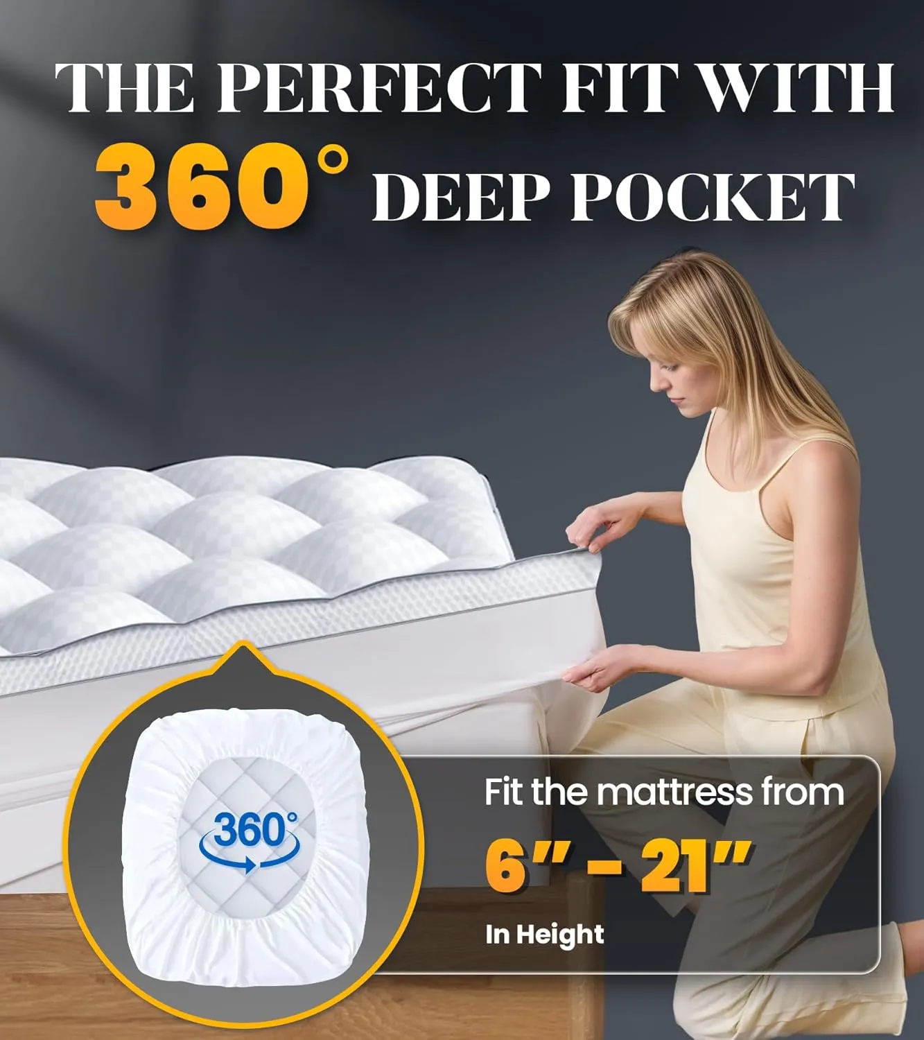 3 Inch Ultra-Fluffy Memory Foam Mattress Topper Twin for Back Pain, Extra Soft Pillow Top Twin Mattress Topper with 4X Support, Mattress Pad with Breathable Air Mesh Sides, 6-21'' Deep Pocket