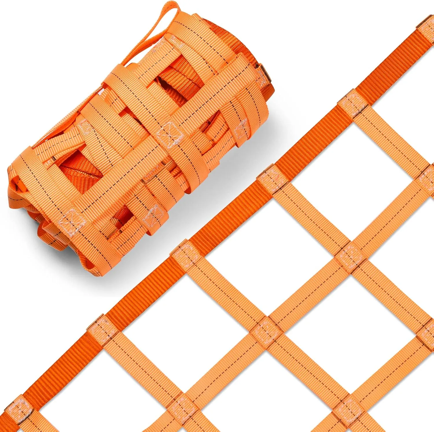 3.28' x 3.28' Cargo Lifting Nets - Flat Polyester Sling Hoisting Net - Max. Load Capacity: 661lbs.