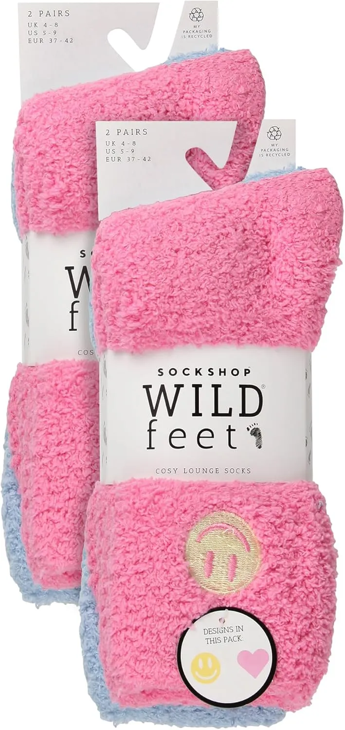 4 Pack Womens Cosy Bed Socks Fleece Warm Lounge Socks with Grippers