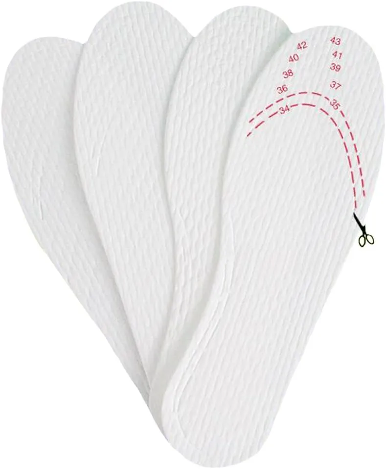 5/10/20 Pairs Disposable Breathable Thin Insoles Barefoot Insoles for US Size 6-9 (20 Pairs)