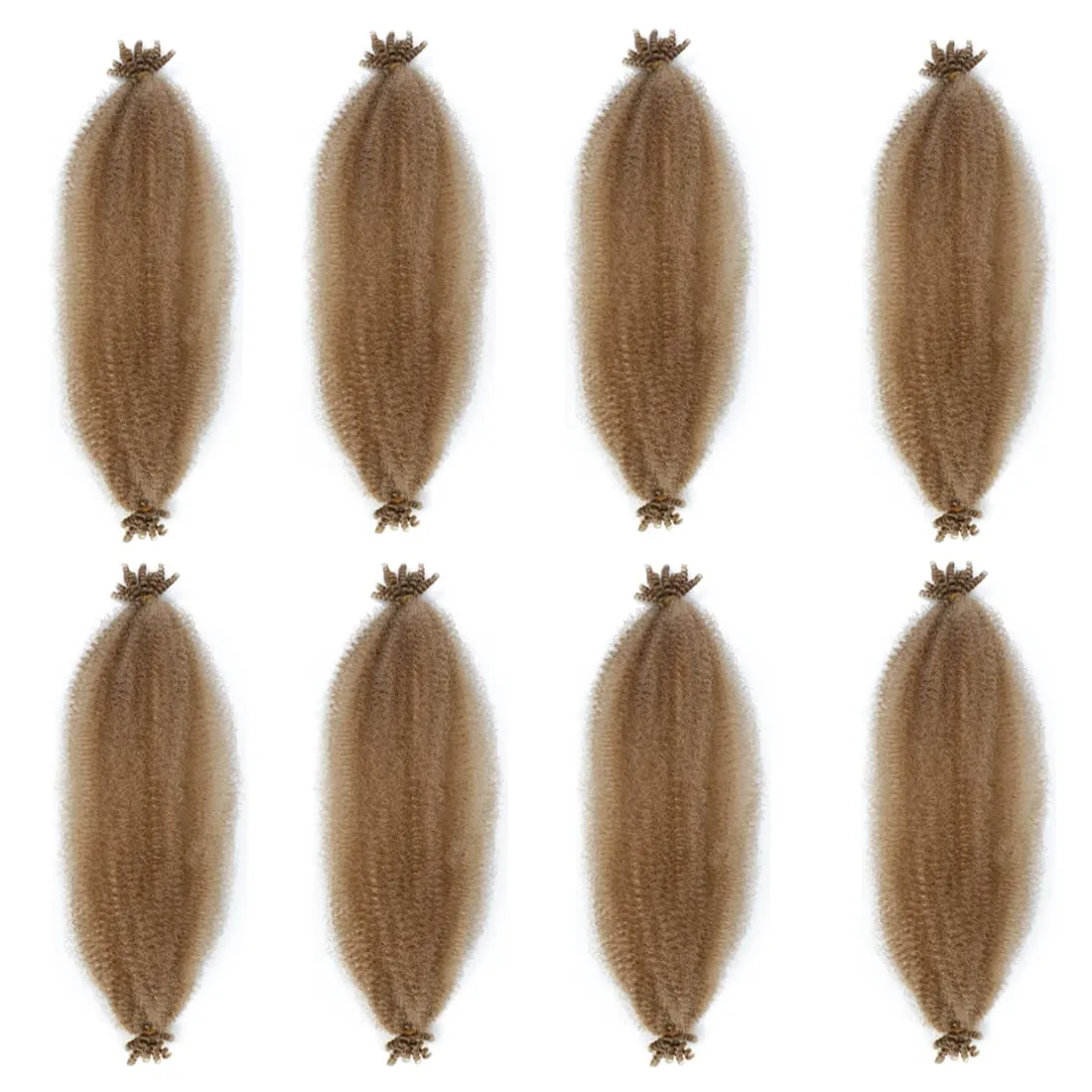 8 Packs Pre-Separated Springy Afro Twist Hair Suitable for Damaged Soft Locs Synthetic Marley Twist Braiding (18 Inch, 27#)