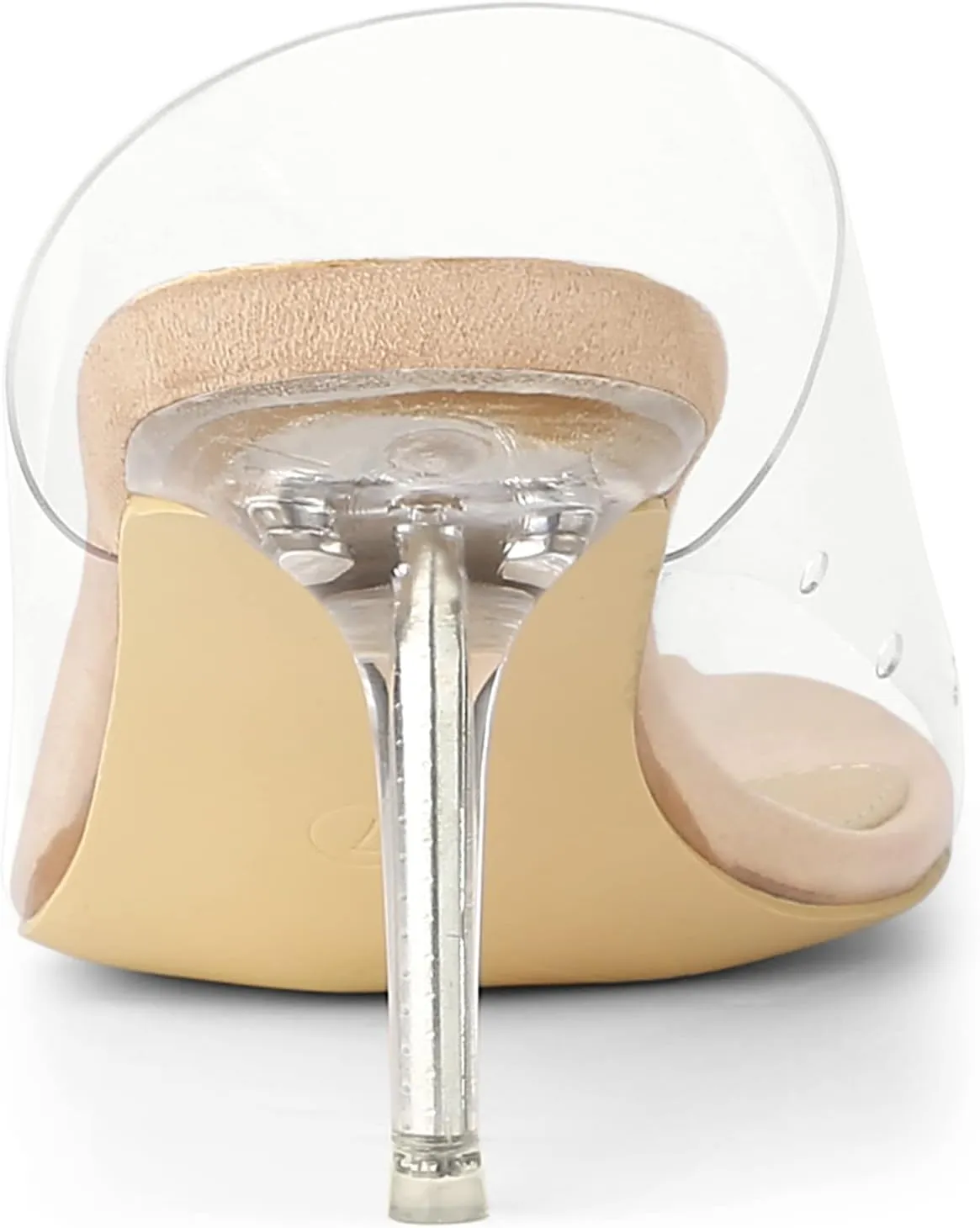 Allegra K Women's Clear Strap Open Toe Slip On Stiletto Heel Slide Sandals