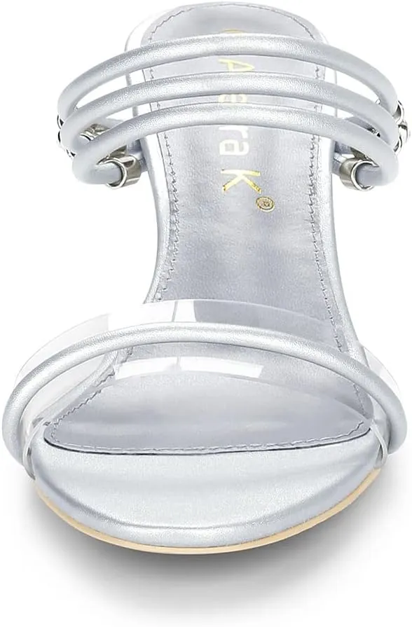 Allegra K Women's Low Wedges Clear Heel Sandals
