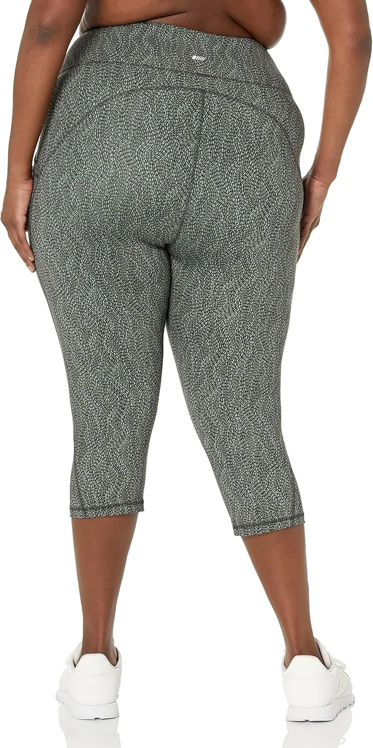 Amazon Essentials Women's Active Sculpt Workout Athleisure High Rise Capri Leggings with Pockets (Available in Plus Size)