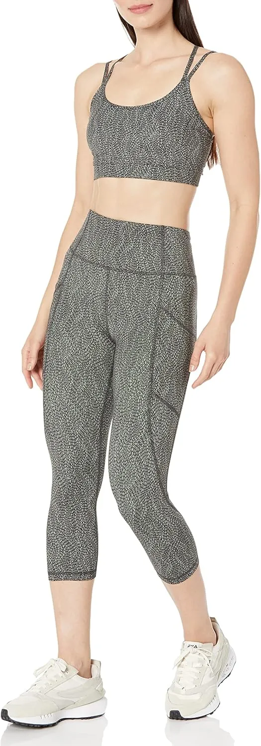 Amazon Essentials Women's Active Sculpt Workout Athleisure High Rise Capri Leggings with Pockets (Available in Plus Size)