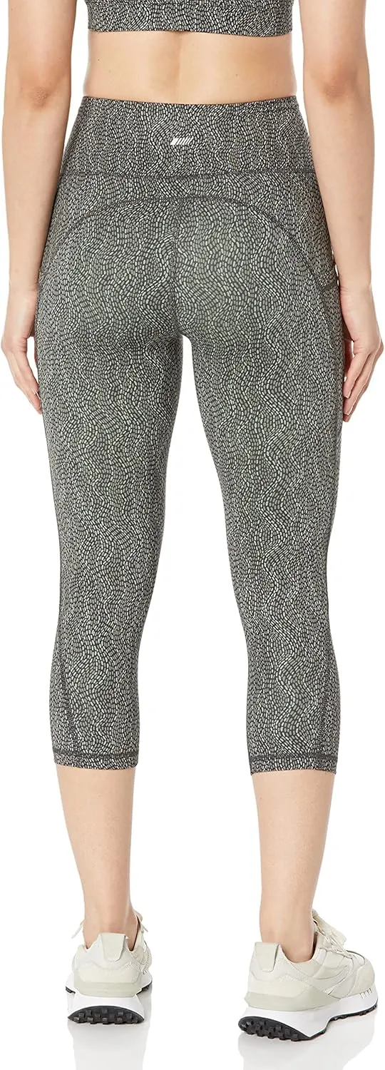 Amazon Essentials Women's Active Sculpt Workout Athleisure High Rise Capri Leggings with Pockets (Available in Plus Size)