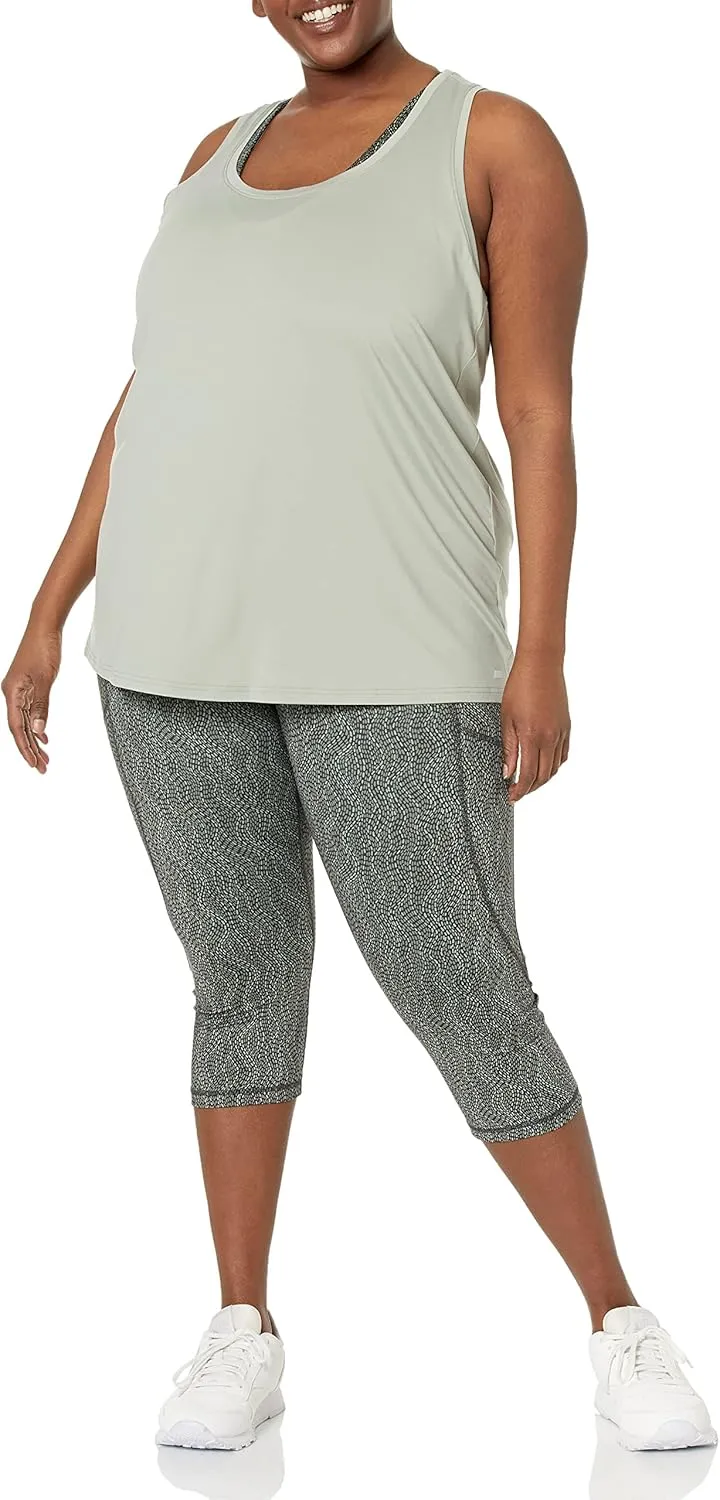 Amazon Essentials Women's Active Sculpt Workout Athleisure High Rise Capri Leggings with Pockets (Available in Plus Size)