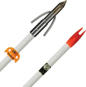 AMS Bowfishing Fiberglass Arrow-White w/Chaos FX Point & AMS EverGlide Safety Slide