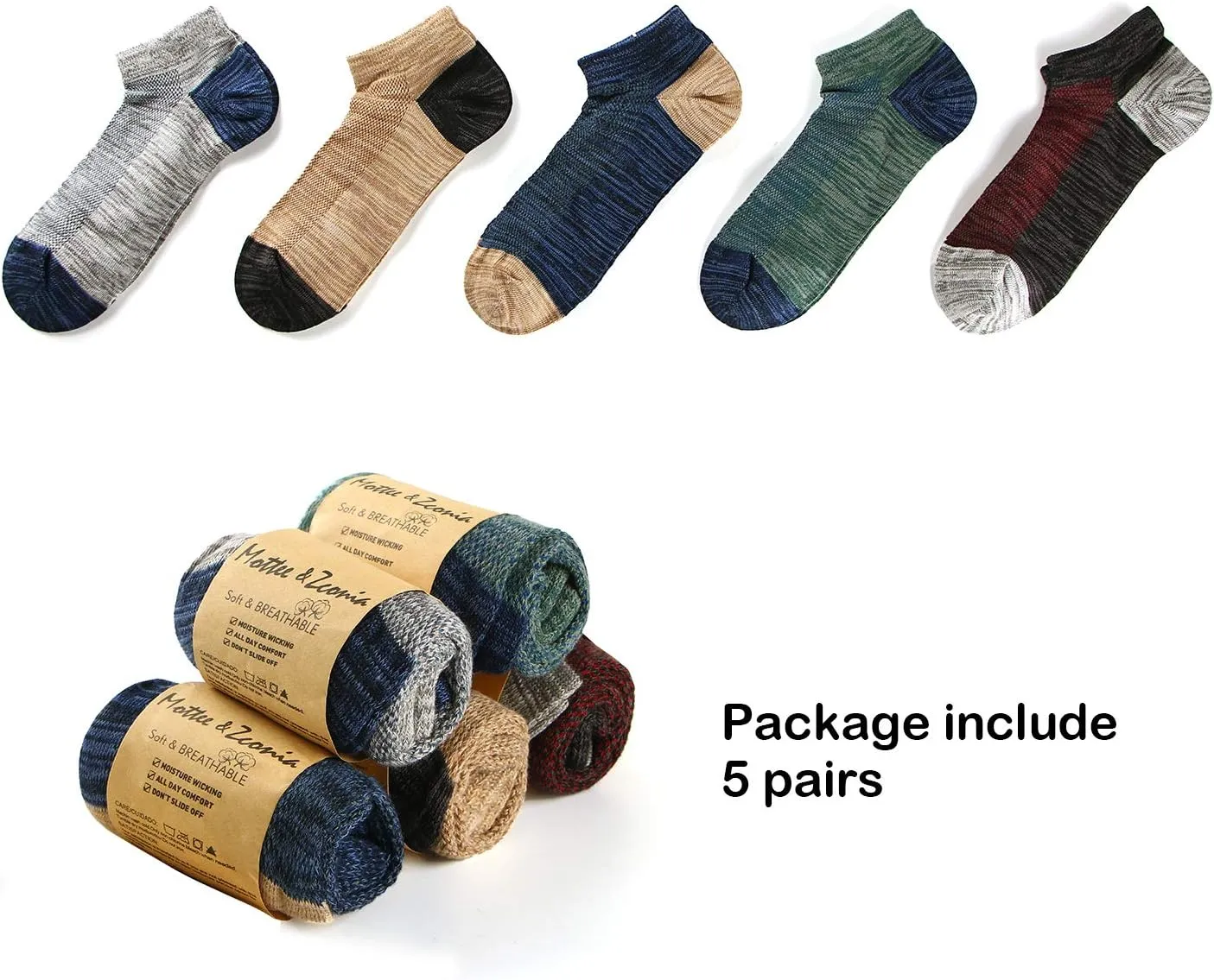 Ankle Low Cut Socks for Men/Women Short Cotton Casual Anti-Skid Moisture Wicking Socks