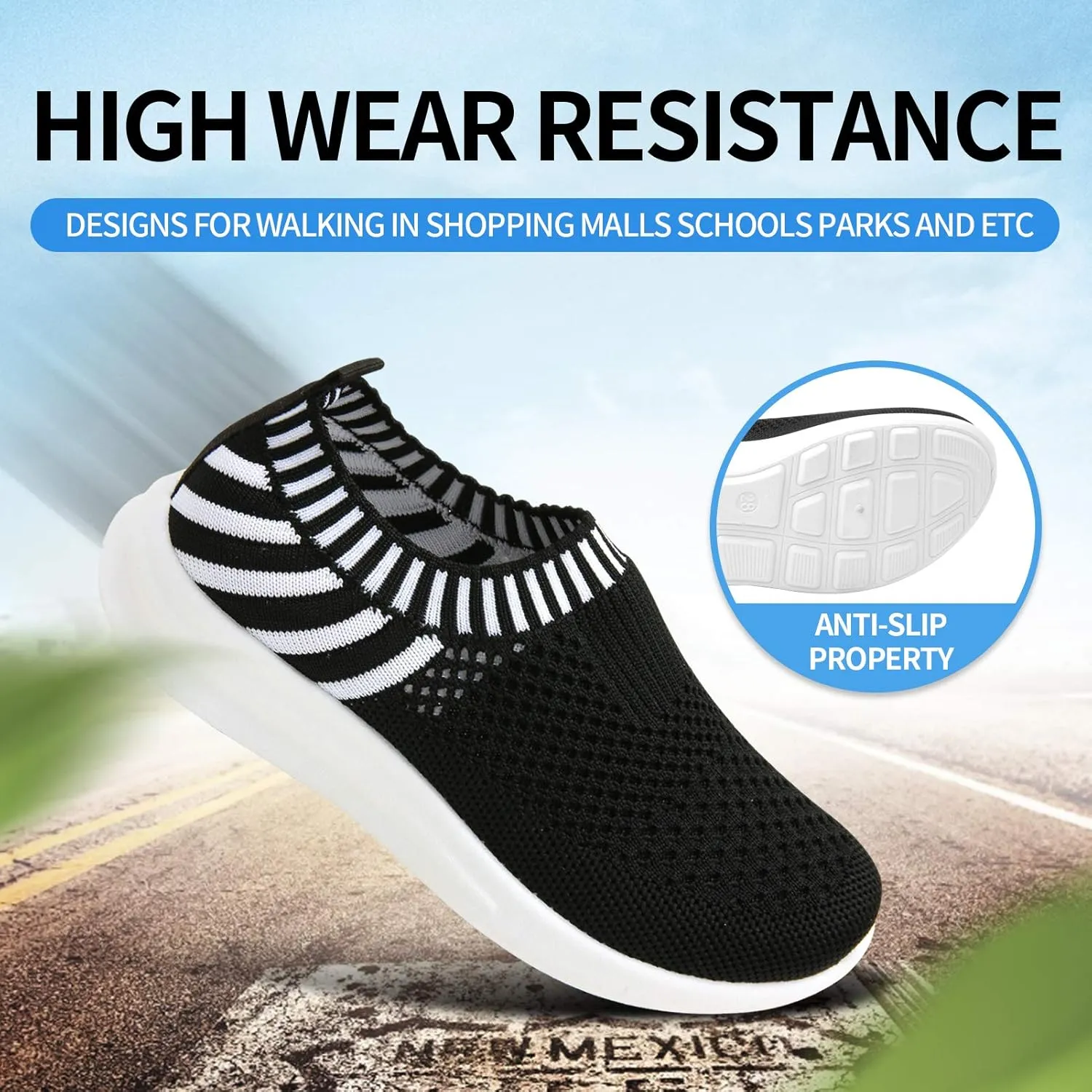 Apawwa Boys Girls Sneakers Kids Lightweight Slip On Running Shoes Pink/Blue/Navy/Black Walking Shoes Breathable Tennis Shoes for Toddler/Little Kids/Big Kids