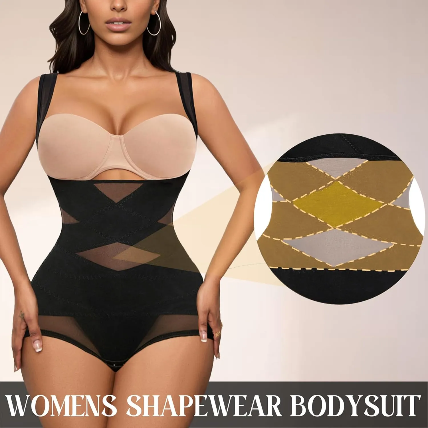 Avidlove Shapewear Bodysuit for Women Body Shaper Tummy Control Shapewear Plus Size Body Suits with Snap Crotch