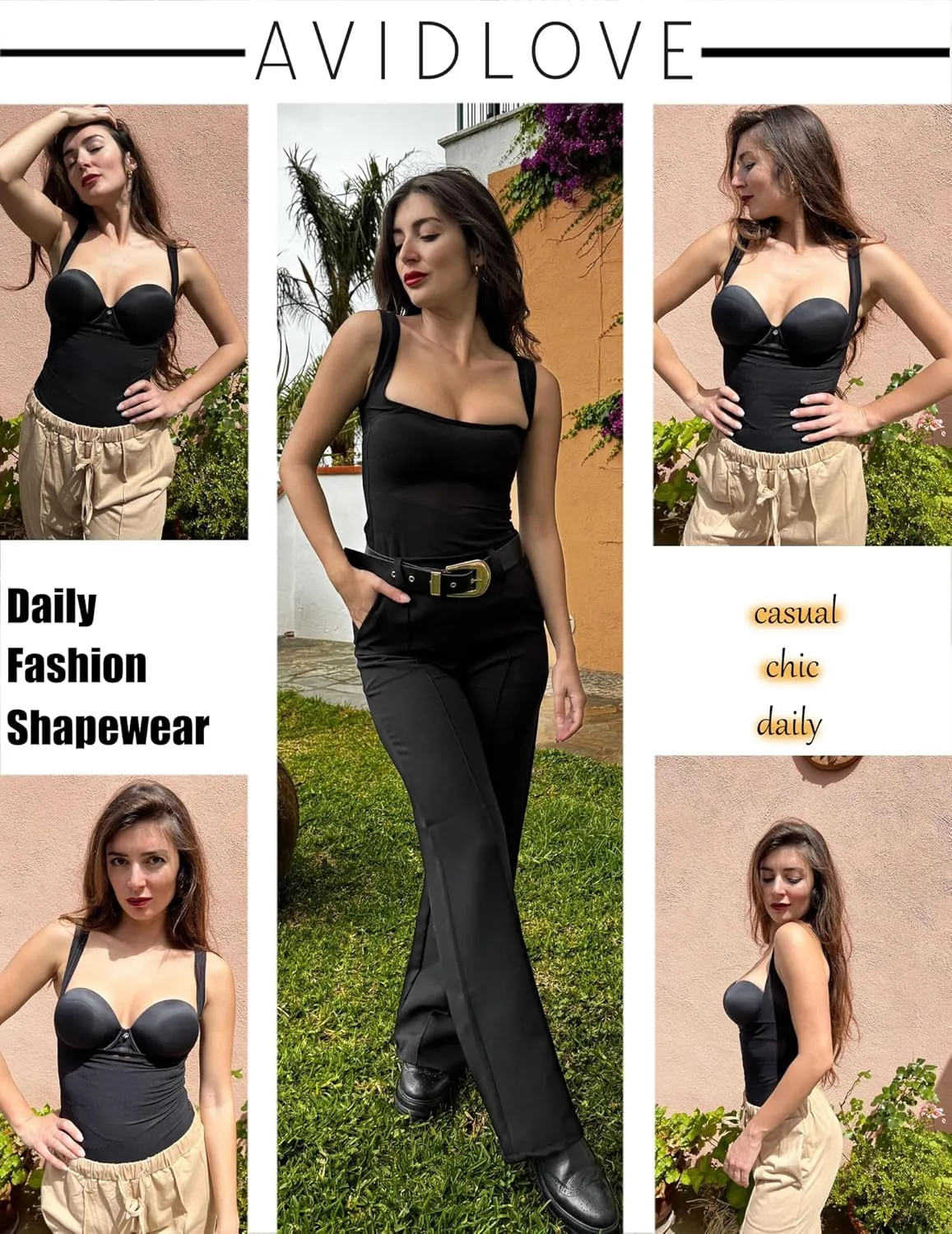 Avidlove Shapewear Bodysuit for Women Body Shaper Tummy Control Shapewear Plus Size Body Suits with Snap Crotch