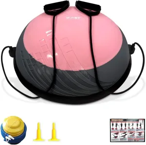Balance Ball Balance Trainer 660Lbs Weight Capacity, IFAST 23" Half Ball with Resistant Band, Anti Burst Design, Anti-Slip Surface for Home Gym Core Ab Training Yoga Fitness Stability Workout with Foot Pump