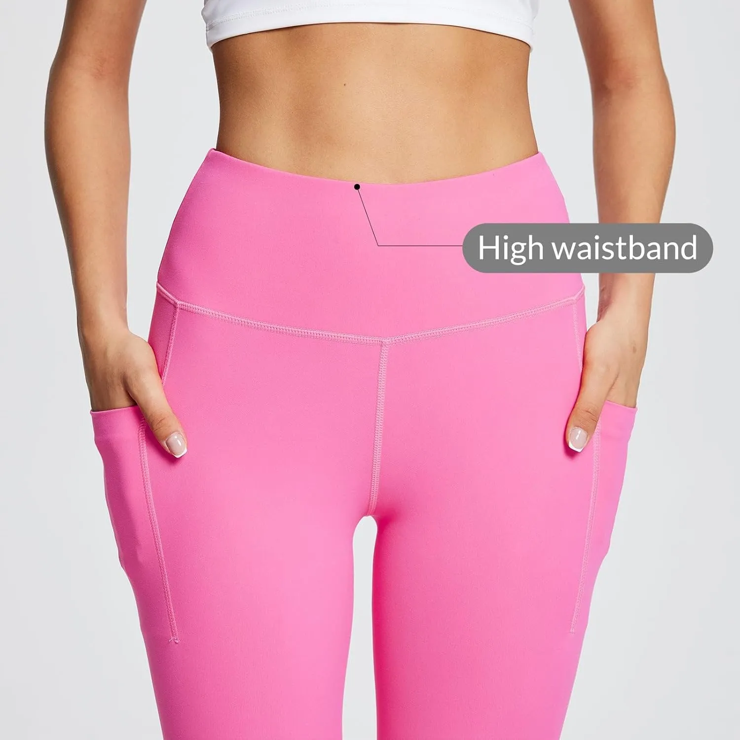 baleaf Women's Leggings with Pockets Tummy Control Workout High Waisted Athletic Running 7/8 Ultra Soft Gym Yoga Ankle Pants