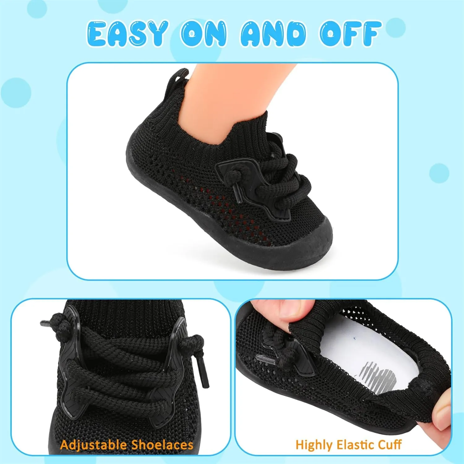 BARERUN Baby Shoes Baby First Walking Shoes Infant Sneakers Wide Barefoot Slip on Soft Sole Boys Girls Crib Shoe Toddler Breathable Lightweight House Socks