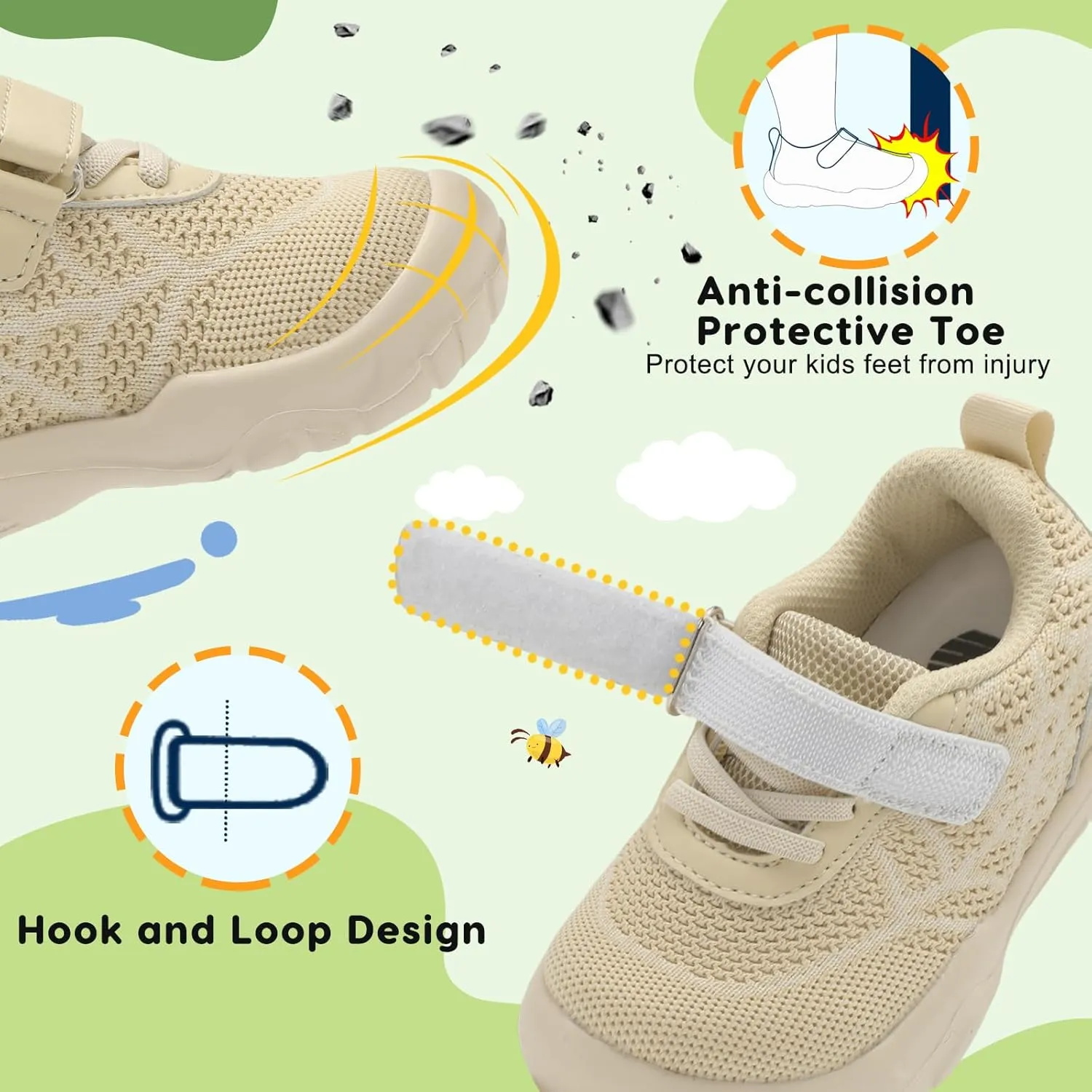 BARERUN Toddler Shoes Boys Girls Barefoot Shoes Kids Breathable Sneakers School Tennis Shoes Slip on Running Shoes Infant Toddler Walking Shoes