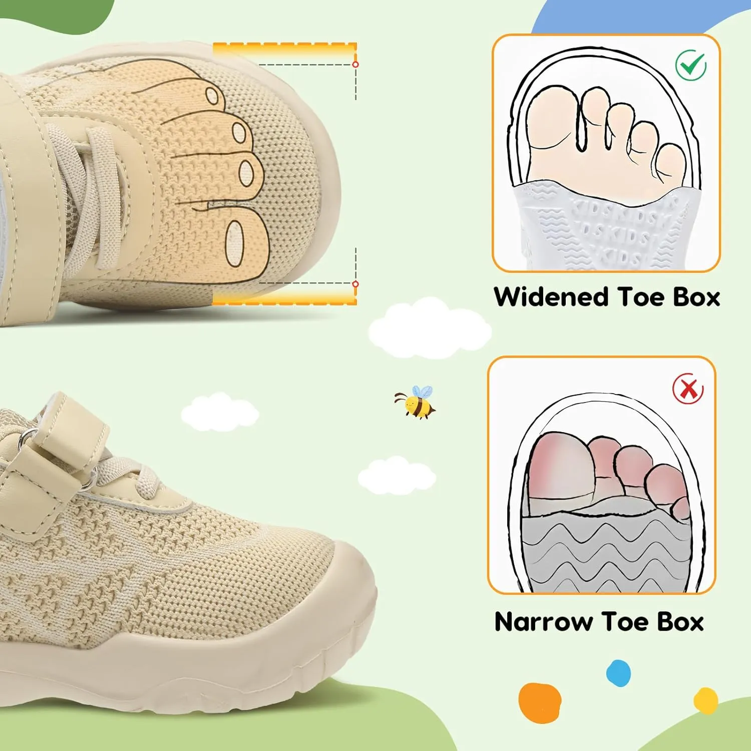 BARERUN Toddler Shoes Boys Girls Barefoot Shoes Kids Breathable Sneakers School Tennis Shoes Slip on Running Shoes Infant Toddler Walking Shoes