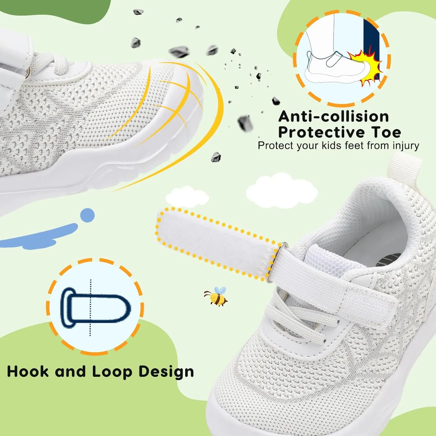 BARERUN Toddler Shoes Boys Girls Barefoot Shoes Kids Breathable Sneakers School Tennis Shoes Slip on Running Shoes Infant Toddler Walking Shoes