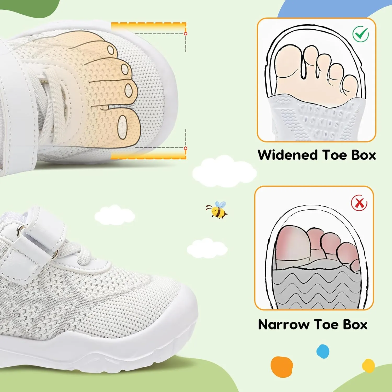 BARERUN Toddler Shoes Boys Girls Barefoot Shoes Kids Breathable Sneakers School Tennis Shoes Slip on Running Shoes Infant Toddler Walking Shoes