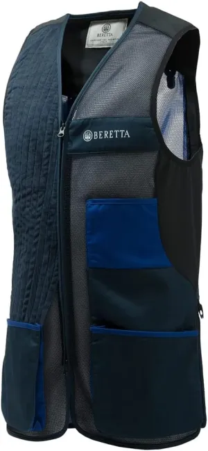 Beretta Men's Uniform Pro 20.20 Breathable Slim Fit Microsuede Patch Front Zip Competition Clay Shooting Mesh Vest w/ Pockets