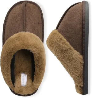 Besroad Mens Slippers Memory Foam House Slippers Warm Fuzzy Bedroom Slide House Shoes Indoor Outdoor Scuff