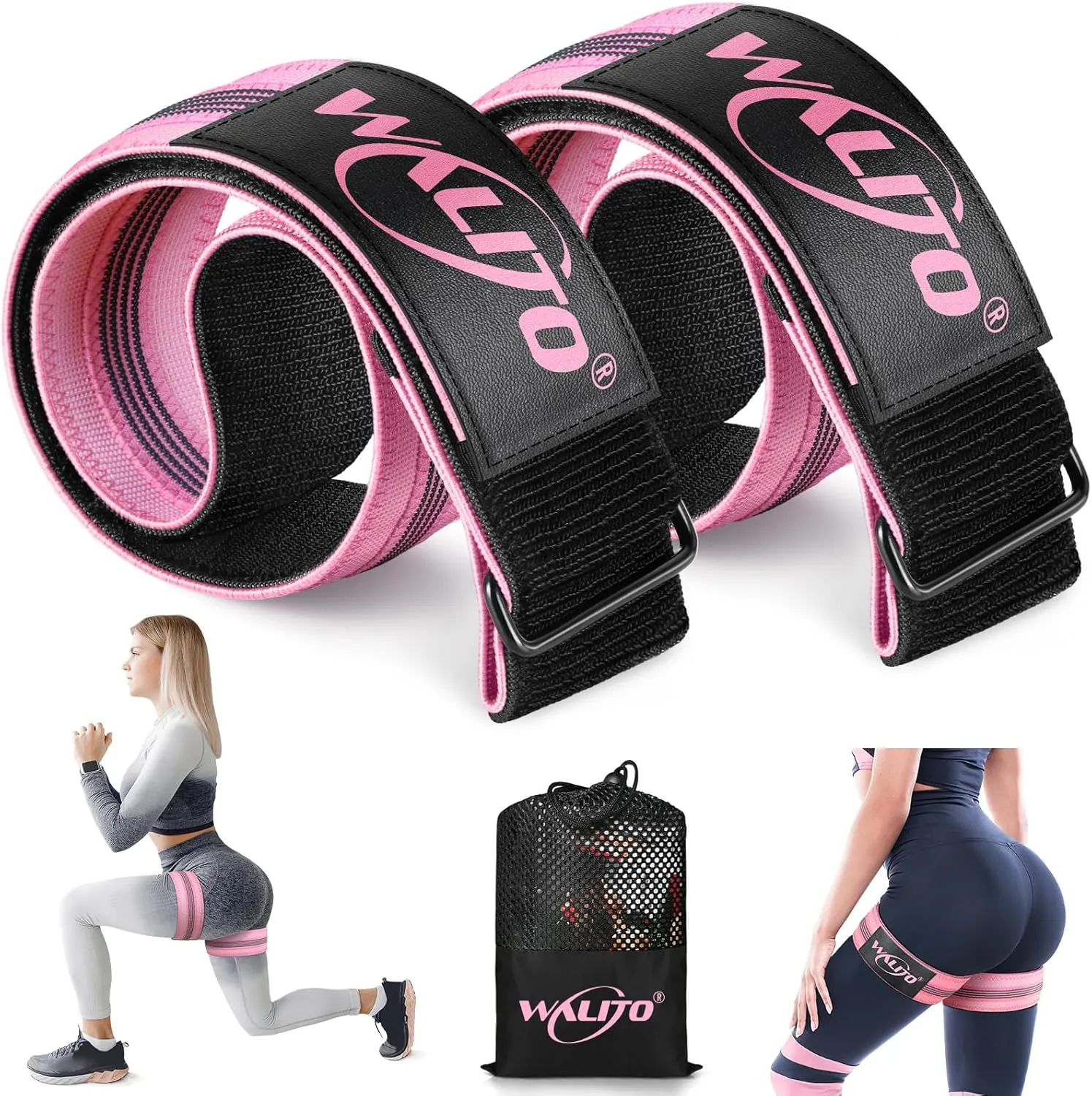 BFR Booty Bands for Women Glutes - Blood Flow Restriction Bands with Weekly Plan for Legs, Butt & Hip Building, Occlusion Bands for Workouts, Best Fabric Bands for Squat Butt & Thigh