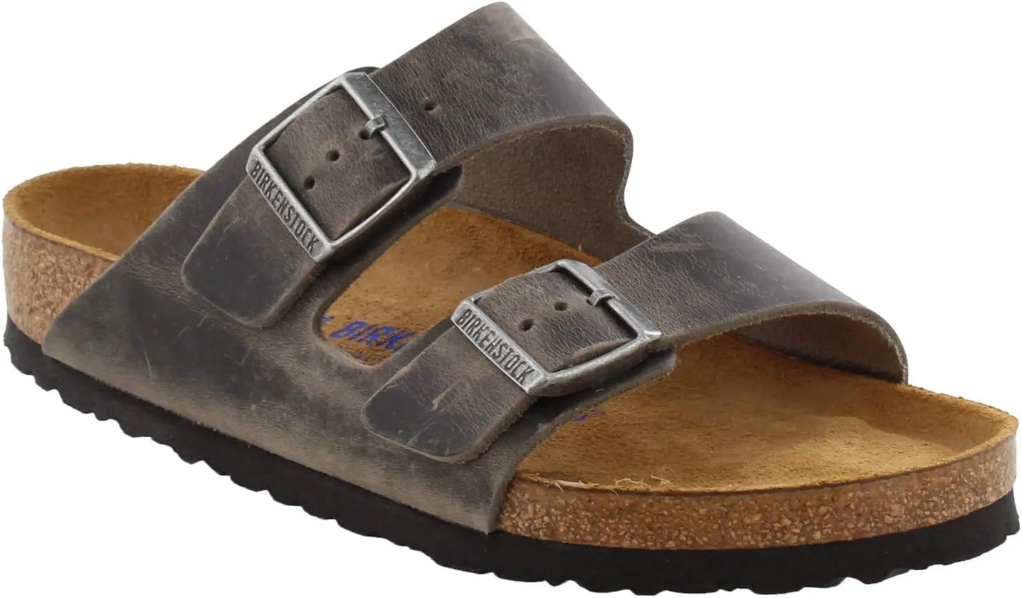 Birkenstock Womens Shoes Arizona SFB Sandals, Iron, Grey, 7 Medium US