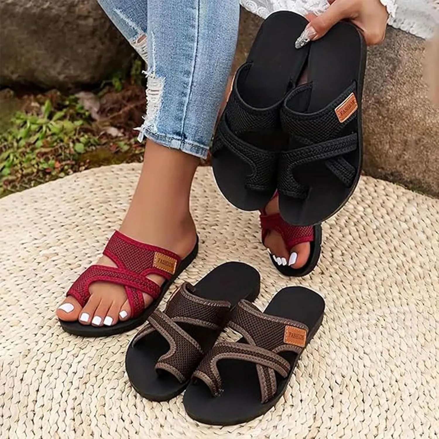 Breathable Mesh Sandals for Women 2025 Women's Hollow Mesh Slide Sandals,Comfortable Breathable Orthopedic Sandals for Women