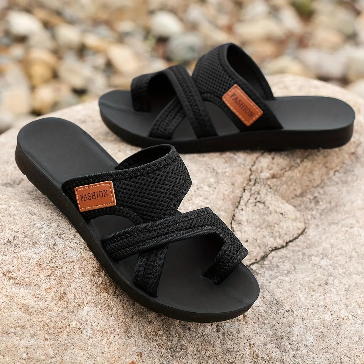 Breathable Mesh Slide Sandals For Women, Breathable Mesh Flip Flops, Arch Support Comfortable Beach Sandals