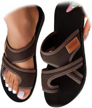 Breathable Mesh Slide Sandals For Women, Breathable Mesh Flip Flops, Arch Support Comfortable Beach Sandals