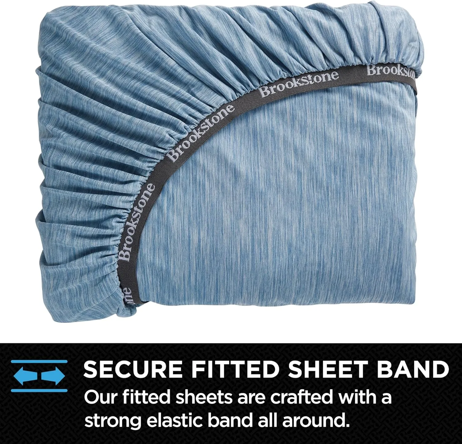 Brookstone Comfort King Sheet Set - Innovative Cooling Sheets for Hot Sleepers - Deep Sleep with Temperature Regulation - 4-Piece Set of Soft Flat, Fitted Sheet, & Two Pillowcases - Faded Denim