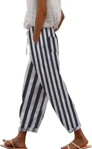 Capri Pants for Women Casual Drawstring Pants Beach Clothes Resort Wear for Women 2025 Yoga