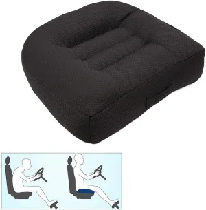 Car Booster Seat Cushion Raise The Height for Short People Driving Hip (Tailbone) and Lower Cack Fatigue Relief Suitable for Trucks, Cars, SUVs, Office Chairs, Wheelchairs (Pure Black)