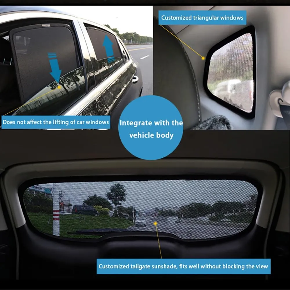 Car Window Shades for Suzuki Super Vitra, Breathable Mesh Sun Shield Car Window Shade Sunshades Privacy Curtains Heat Block Car Side Window Sun Shade,7pcs Wholecar