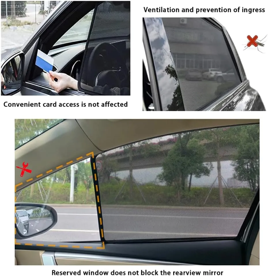 Car Window Shades for Suzuki Super Vitra, Breathable Mesh Sun Shield Car Window Shade Sunshades Privacy Curtains Heat Block Car Side Window Sun Shade,7pcs Wholecar