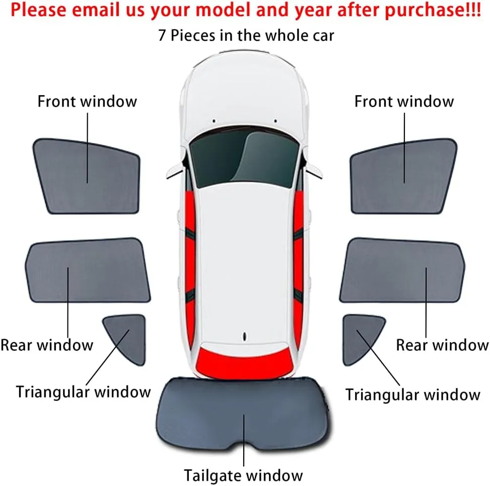 Car Window Shades for Suzuki Super Vitra, Breathable Mesh Sun Shield Car Window Shade Sunshades Privacy Curtains Heat Block Car Side Window Sun Shade,7pcs Wholecar