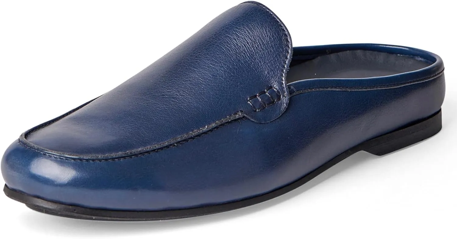 Carlos Santana Planeo Slides for Men | Leather Footbed | Rubber Outsole