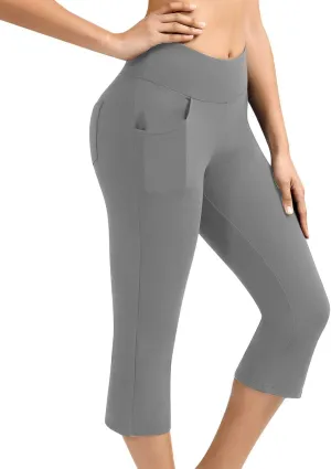 Ceboyel Women High Waist Capri Yoga Pants Soft Workout Sweatpants Causal Lounge Crop Pants Comfy Active Jogger 2023