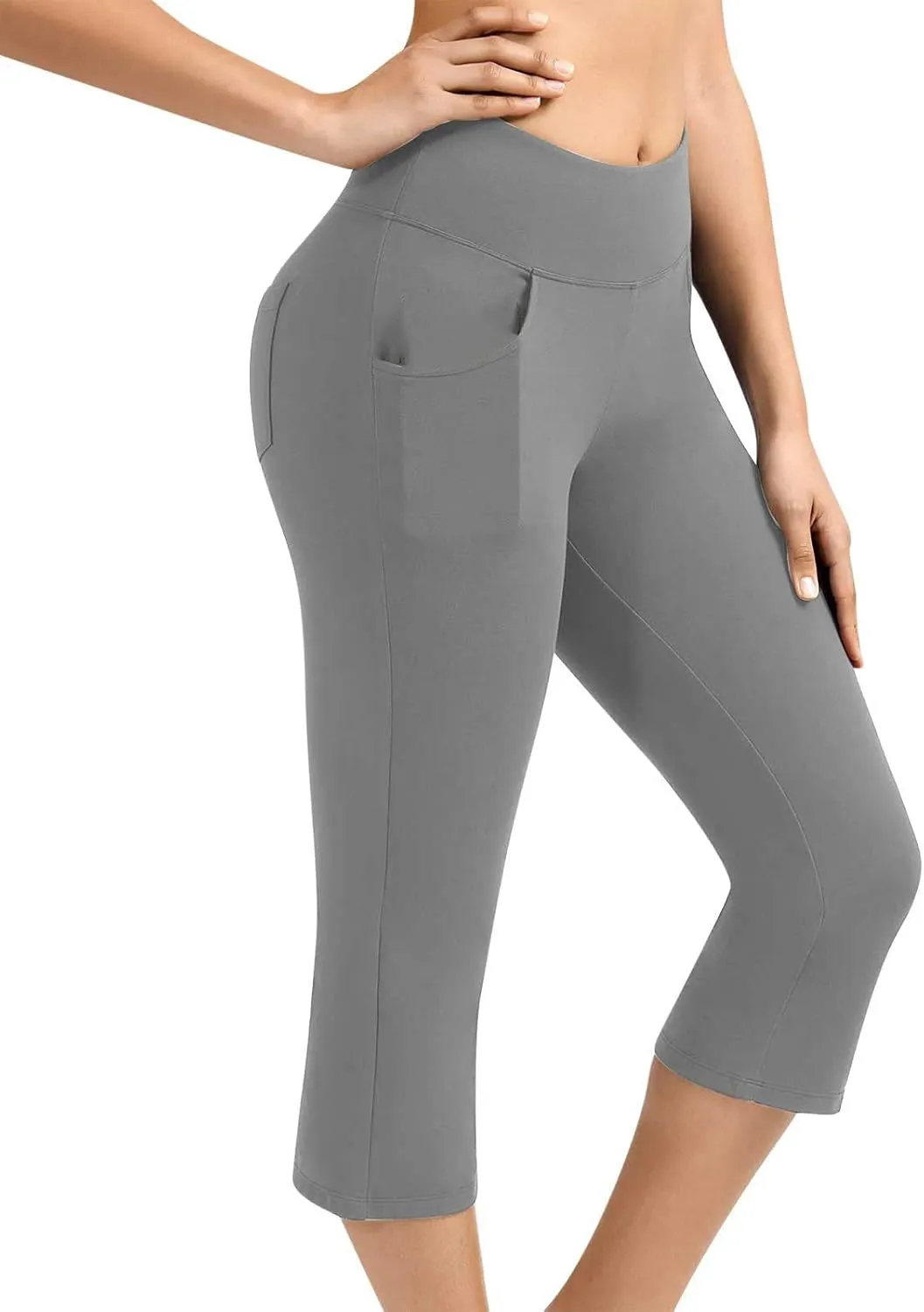 Ceboyel Women High Waist Capri Yoga Pants Soft Workout Sweatpants Causal Lounge Crop Pants Comfy Active Jogger 2023