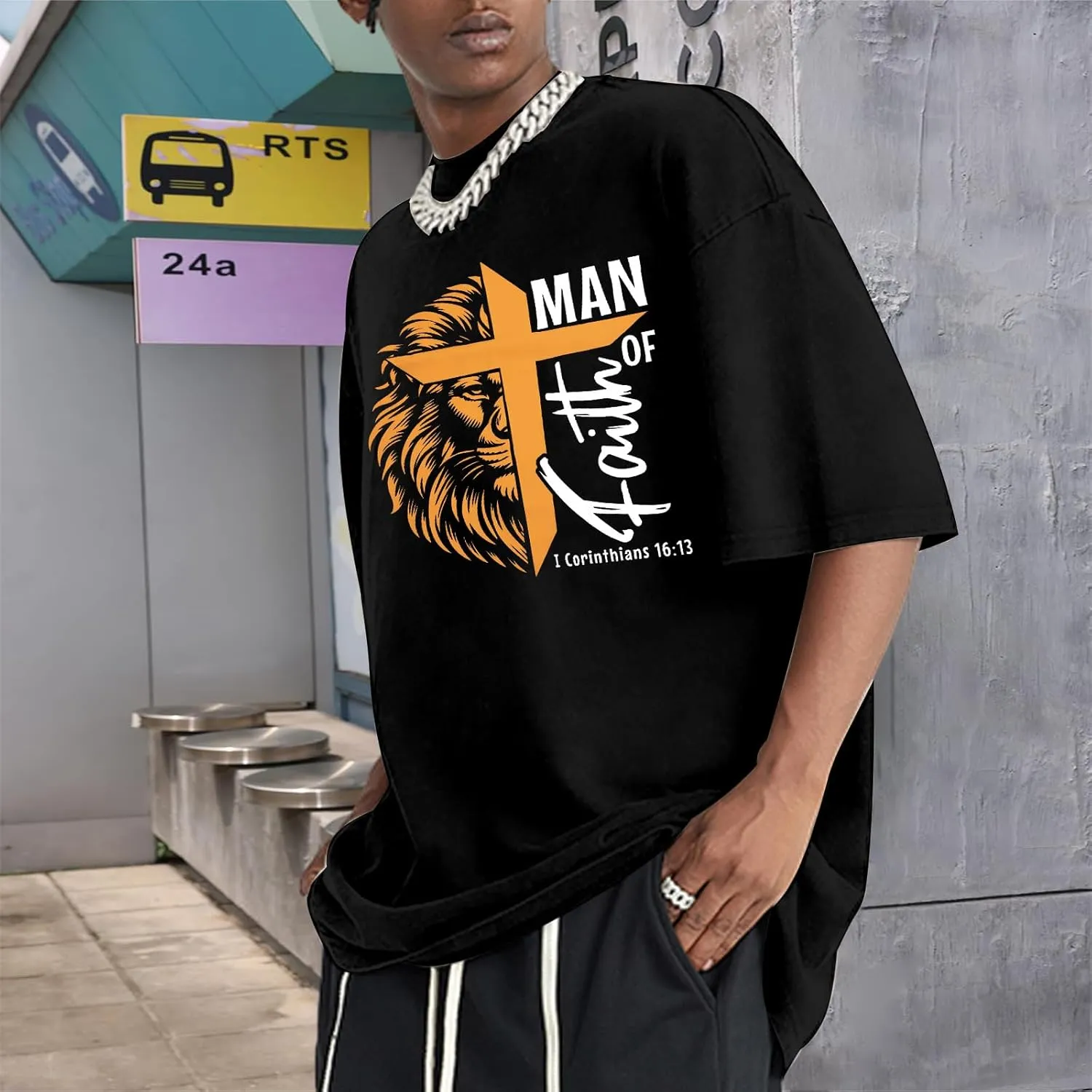 Christian Shirts for Men Inspirational God Faith Shirt Oversized Christian Faith Cross Tee Tops