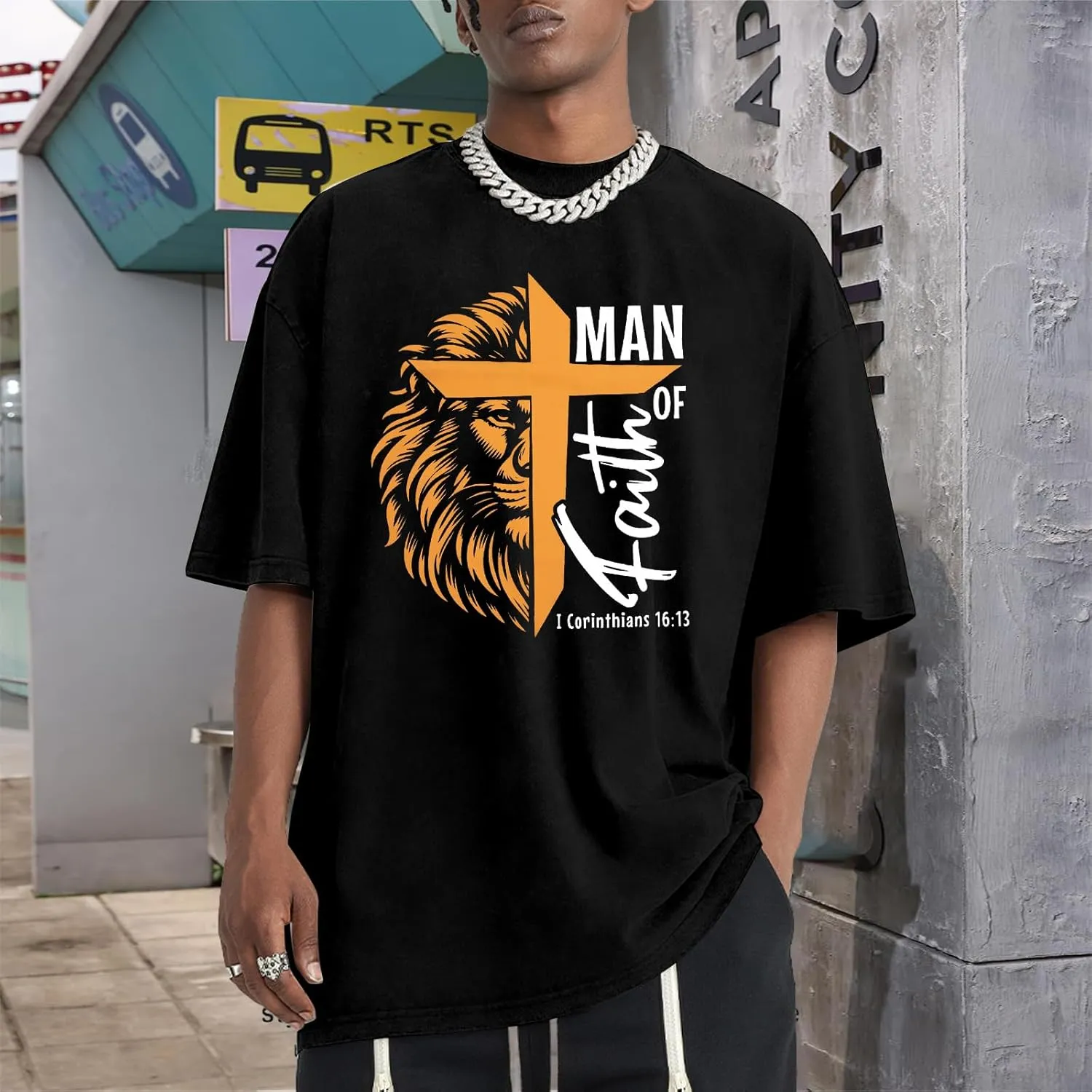 Christian Shirts for Men Inspirational God Faith Shirt Oversized Christian Faith Cross Tee Tops