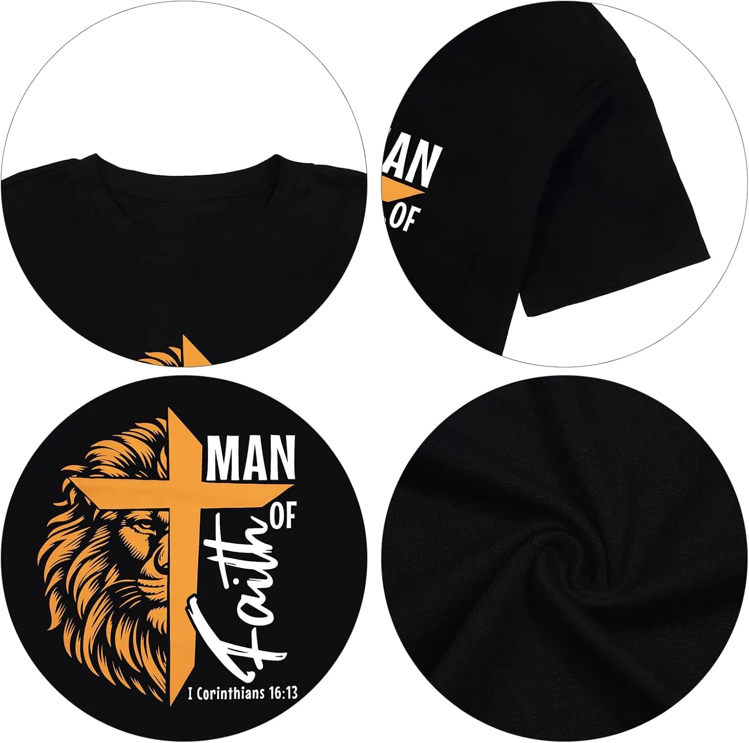 Christian Shirts for Men Inspirational God Faith Shirt Oversized Christian Faith Cross Tee Tops