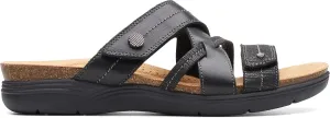 Clarks Womens April Willow Faux Leather Strappy Slide Sandals