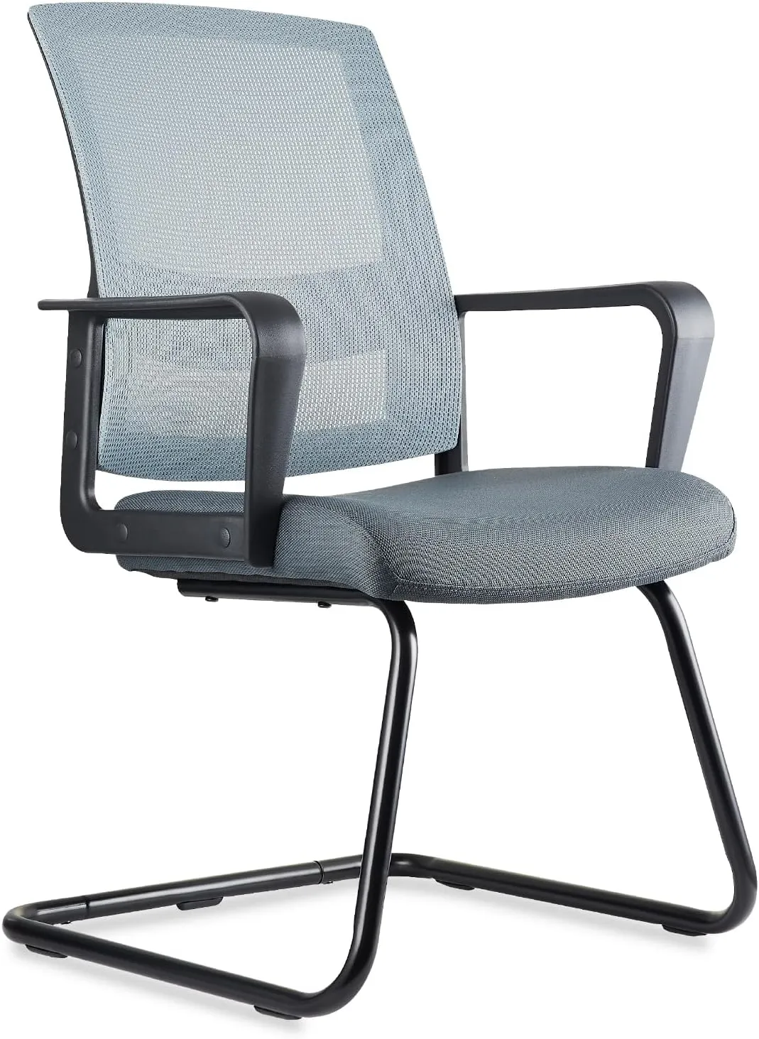CLATINA Office Guest Chair with Lumbar Support and Mid Back Mesh Space Air Grid Series for Reception Conference Room Gray