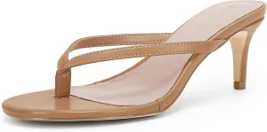 Coutgo Women's Kitten Heel Flip Flops Slip On Thong Slide Sandals Comfortable Summer Beach Shoes