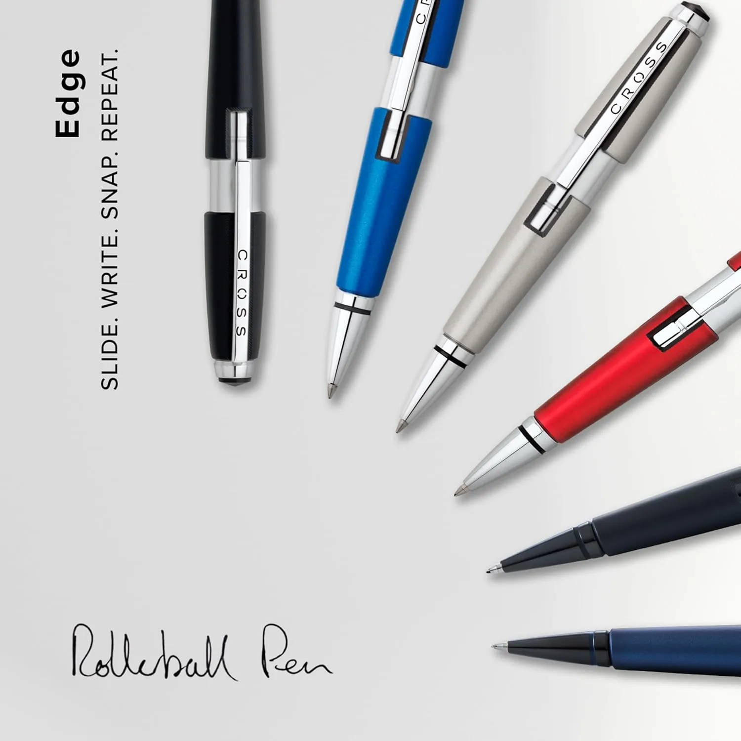 Cross Edge Refillable Rollerball Pen Presented in a Premium Gift Box - Medium Point, Black Ink, Matte Black