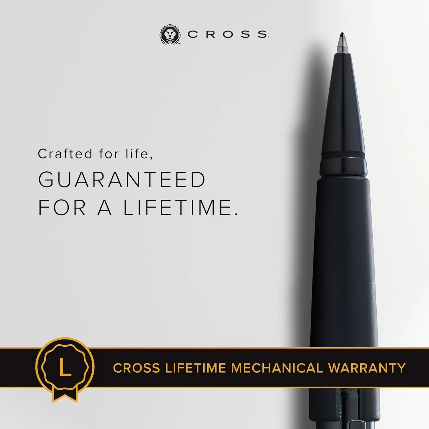 Cross Edge Refillable Rollerball Pen Presented in a Premium Gift Box - Medium Point, Black Ink, Matte Black