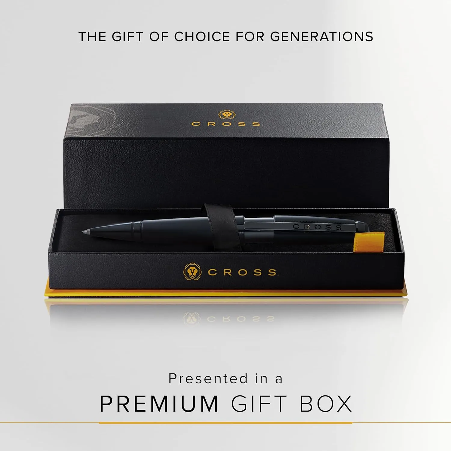 Cross Edge Refillable Rollerball Pen Presented in a Premium Gift Box - Medium Point, Black Ink, Matte Black