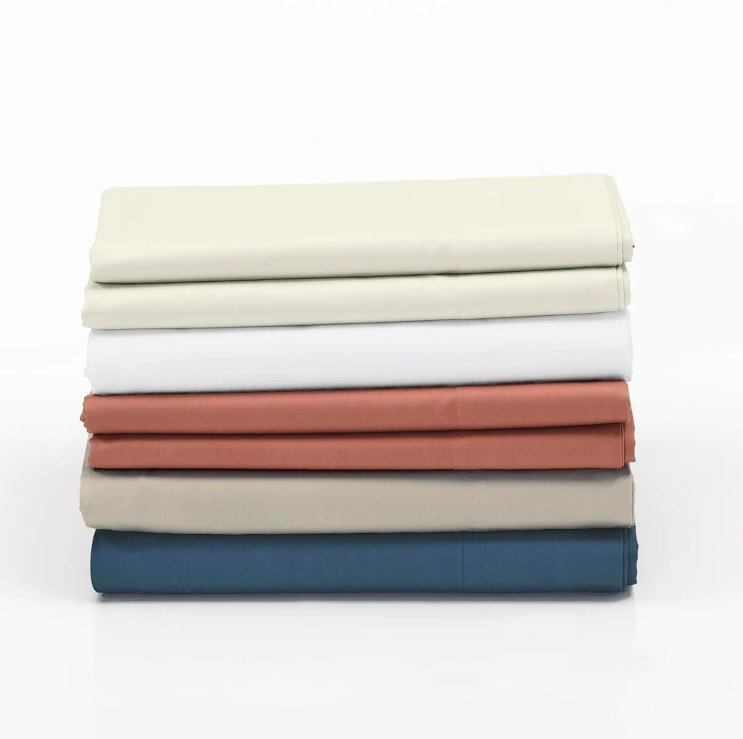 Cuddledown Dreamstead 100% Cotton Bed Sheets Set | 300 Thread Count | Luxurious Sateen Weave | Pure Combed Cotton | Soft | Wrinkle Resistant | 4 Piece Set | Navy | King | 78” x 80”